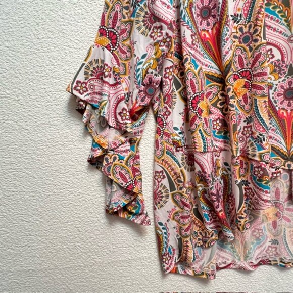 Allison Daley Plus Womens Tunic, Asymmetrical Hemline & Sleeves, Size 3X - Picture 5 of 8